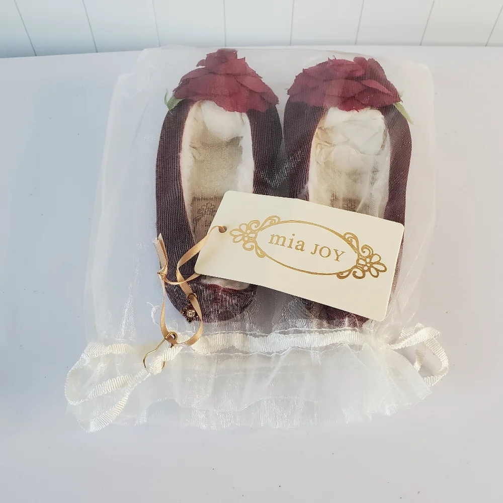 Joyfolie Mia Joy Girls Slippers Size 9 Velvet Velour Red